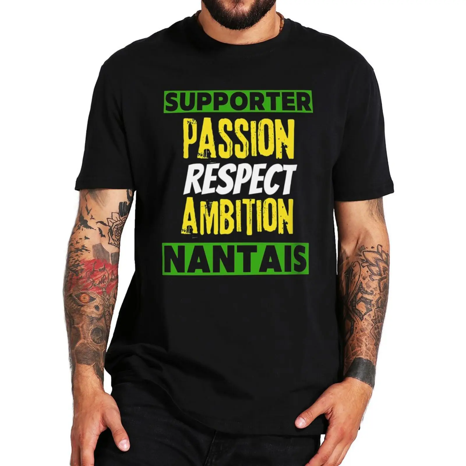 

Supporter Passion Respect Ambition Nantais T-shirt Nantes Football Fan-Flag Essential T Shirt For Men Cotton Soft Premium Top