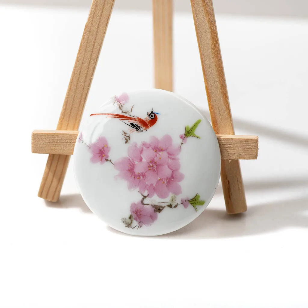 

Большой круглый синий и белый фарфоровый пластырь ручной работы Керамические Аксессуары птица Лотос ремесла Z617