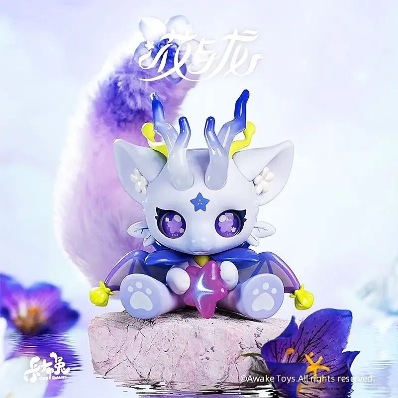 Подлинный год Loong Kabu кролик цветы и дракон слепая коробка милая кукла кавайные