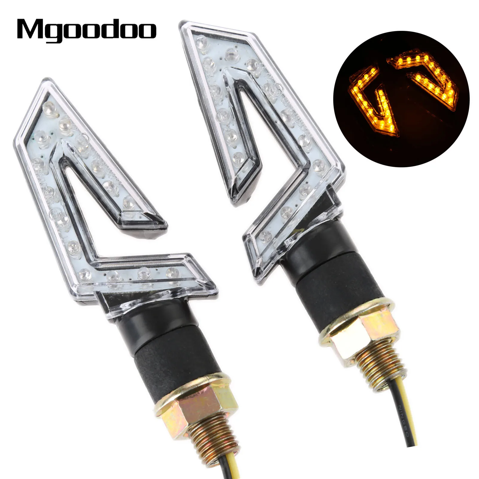 

Mgoodoo Universal Motorcycle LED Turn Singal Indicator Light 15 Led Motorbike Lights Blinker Lamp For Yamaha Honda Suzuki KTM