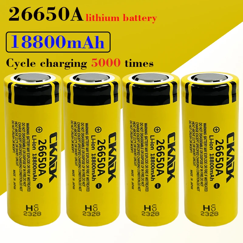 

2023Original new 26650A battery 18800Mah 3.7V 50A lithium-ion rechargeable battery suitable for 26650 LED flashlights and camera