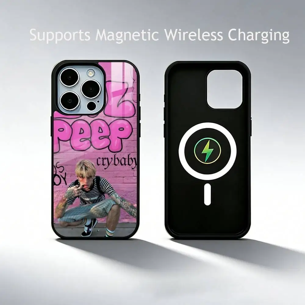 Чехол для телефона в честь популярного рэпера Лил Пипа для iPhone 17, 16, 15, 14, 13, 12, 11 Plus, Pro с поддержкой магнитной беспроводной зарядки (art.: 3920dc0d83cea) - 3920dc0d83cea