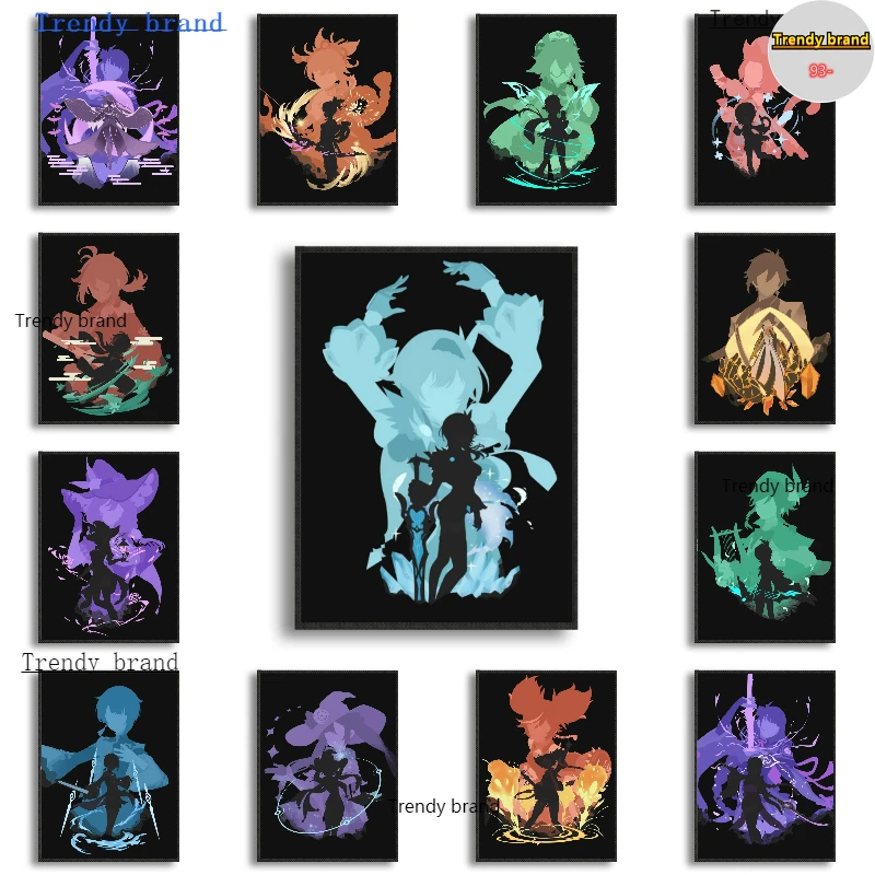 

Modern Popular Genshin Impact Game Canvas Painting Art Nordic Posters and Prints Wall Pictures for Living Room Decor Frameless