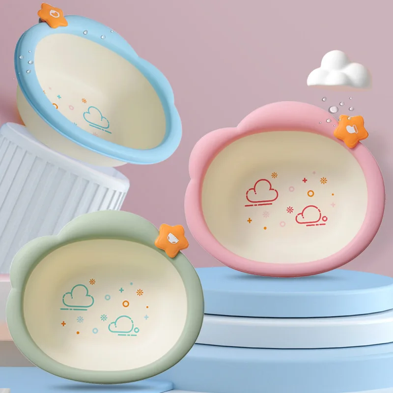 

Cartoon Kids Washbasin Bath Tubs Baby Kids Wash Basin Plastic Lightweight Portable Basin Washing Home Baby Bath Accessories