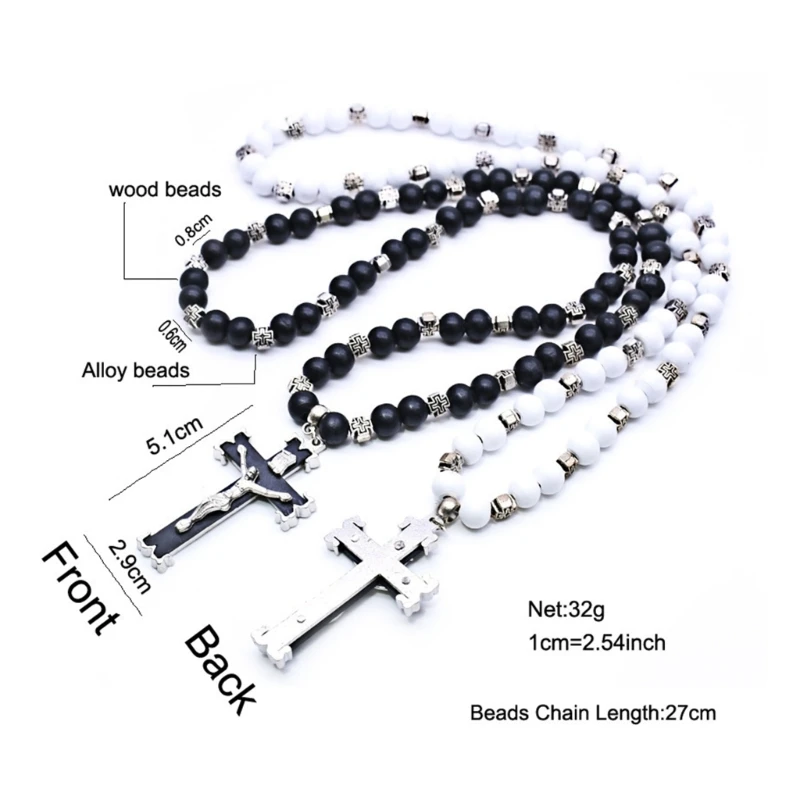 Ожерелья ручной работы из католического дерева с крестом и розам для мужчин