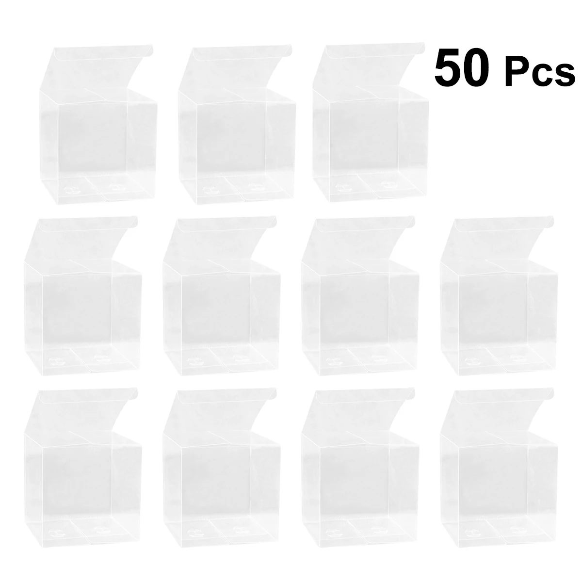 

50pcs Clear Display Box For Gifts Pvc Packing Box Gift Packaging Transparent Candy Box Wedding Gift Boxes Wedding Party Favors