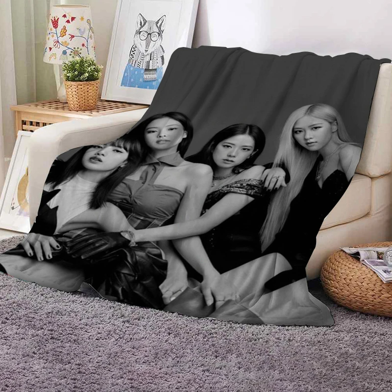 

Nap Blanket For Decorative Sofa Blankets Kpop-Blackpink Bedspread On The Bed Bedroom Decoration Boho Home Decor Throw Fleece