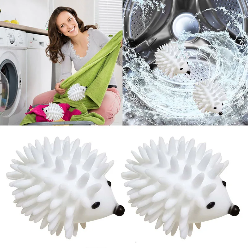 

2pcs Hedgehog Reusable Dryer Balls for Dryer Machine Anti Static Soft Laundry Washing Balls Drying Fabric Softener Alternative