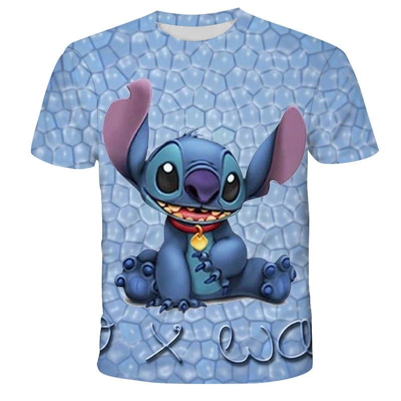 

3D Lilo & Stitch Print T-shirts For Boys and Girls,2022 Latest Summer Disney Children's Clothes,Cartoon Tops Tees For Teenagers