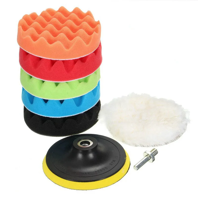 

5 inch 8Pcs/Set Car Polishing Pad Sponge Buffing Waxing Boat Car Polish Buffer Drill Wheel polisher tool Removes Scratches tools