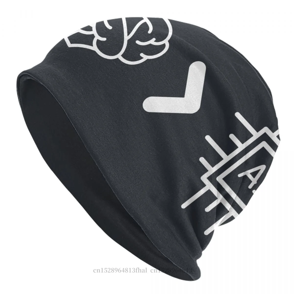 

ChatGPT Skullies Beanies Caps AI Vs Human Thin Hat Autumn Spring Bonnet Hats Men Women's Street Ski Cap