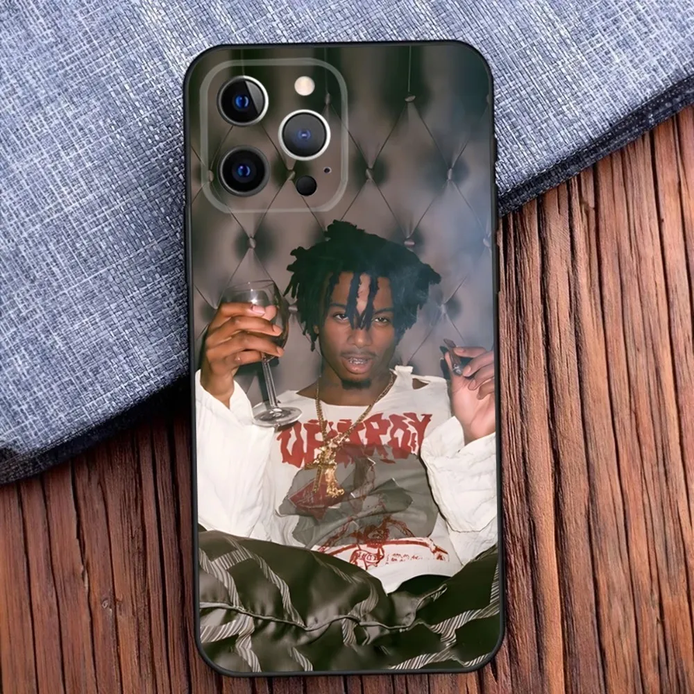 Чехол для телефона P-Playboi Carti iPhone 16 15 14 13 12 11 Pro X XS Max XR Plus Mini Soft Black Cover