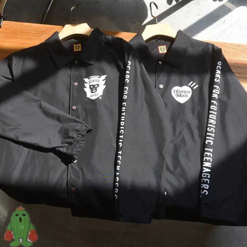 

Human Made Jacket Black Love Print Windproof Waterproof Ski-wear Men Women Loose Jackets