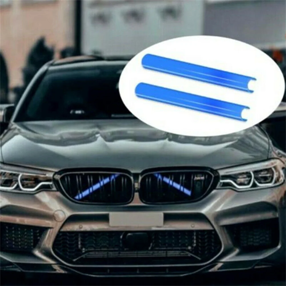 

New Practical Quality Grille Trim Blue Front Grill Support V Brace Wrap 2 Pcs ABS Accessories For BMW G30 G38 G32