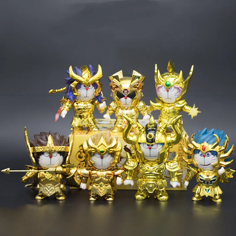 

Robot Doraemon Cosplay Saint Seiya Gold Taurus Gemini Sagittarius Scorpio Aries Leo Nobita Nobi Athena Pvc Figure Model Toy Gift