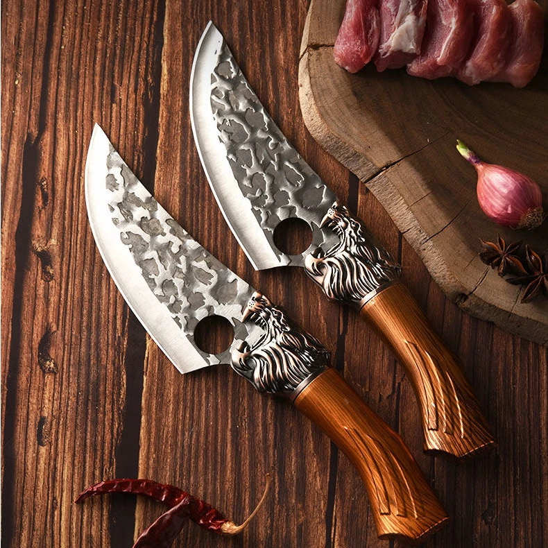 Нож для обвалки мяса из нержавеющей стали, нож мясника ручной работы, кованый кухонный нож, поварские ножи, Походный нож для рыбы, нож мясник...