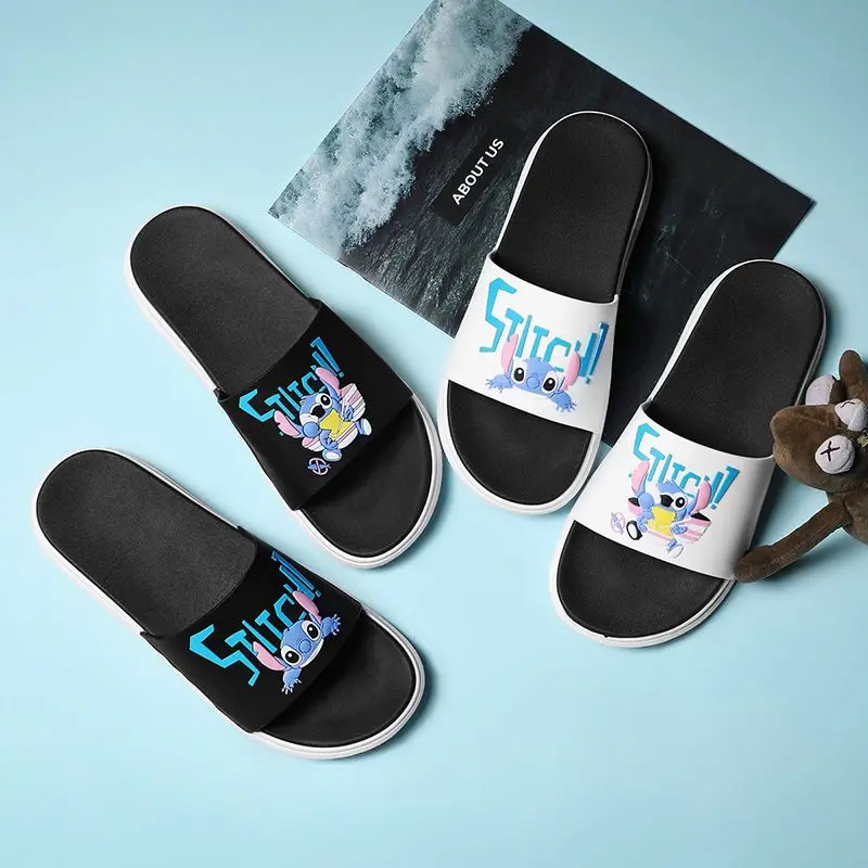 Disney Stitch Summer New women's Slippers Trendy Outer Wear Non-slip Distinctive Men's Slippers Internet Celebrity Couple Sandal