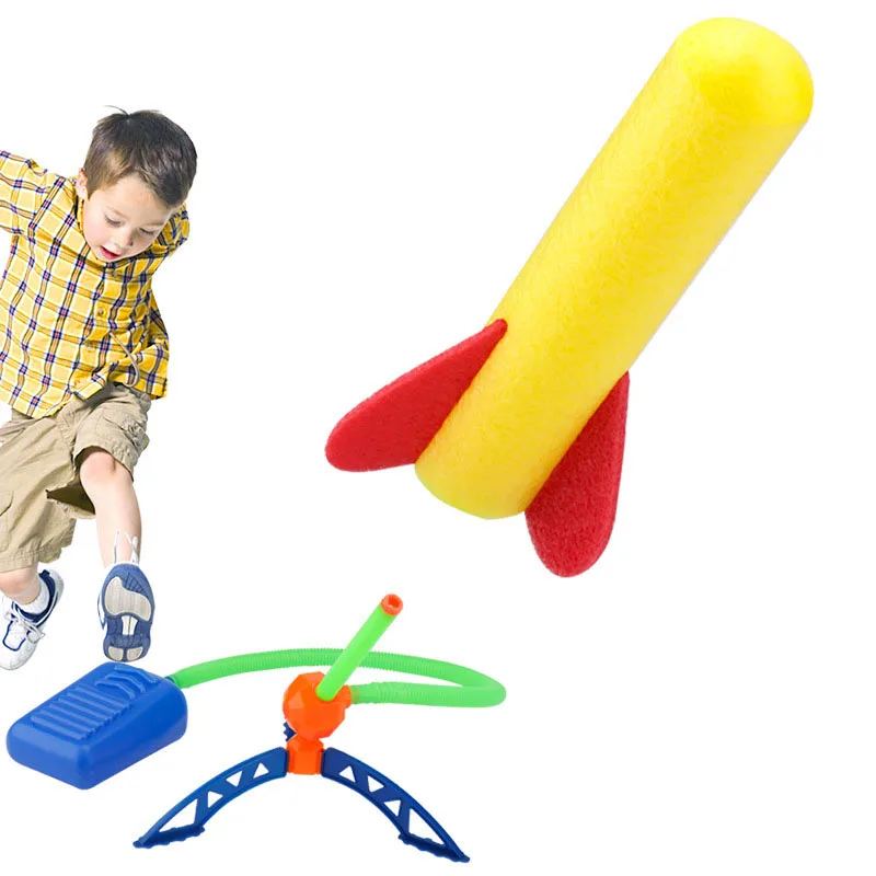 

Kid Air Rocket Foot Pump Launcher Toys Sport Game Jump Stomp Outdoor Child Play Set Toy Pressed Rocket Launchers Pedal Games