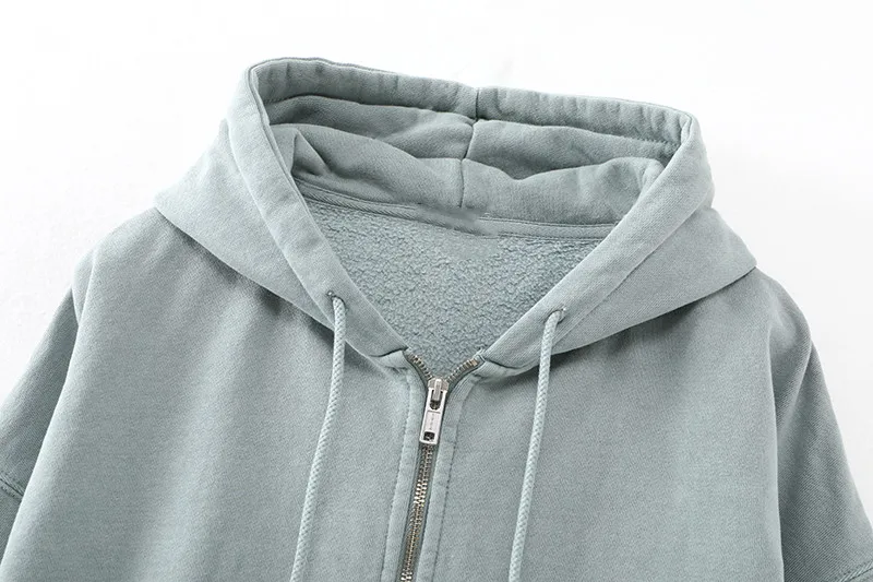 Толстовка Женская флисовая в винтажном стиле на молнии с капюшоном