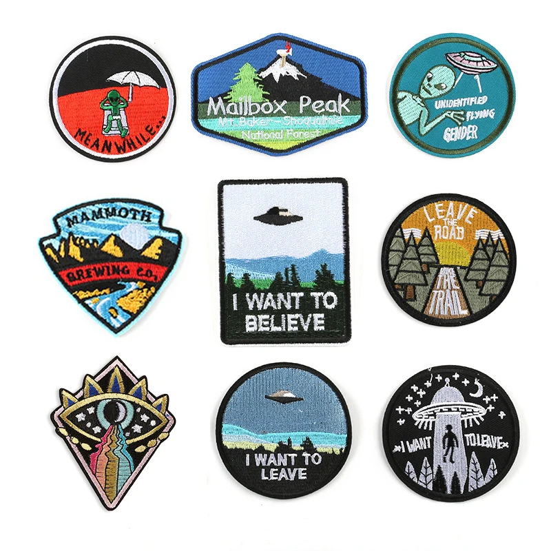 

Camp Adventure Patches Embroidered Patches for Clothing Iron on DIY Patches on Clothes Stickers Embroidery Patch Badges