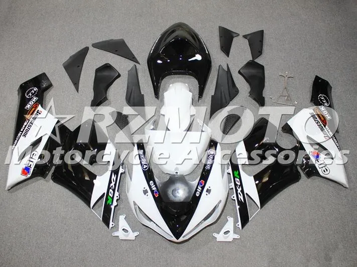 

Новый комплект обтекателей из АБС-пластика для мотоцикла, подходит для Kawasaki Ninja ZX-6R 636 zx6r 2005 2006 05 06, комплект обтекателей черного и белого цвет...