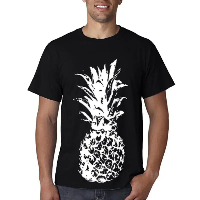 

Men Fashion Casual Top Quality 100% cotton loose pineapple printed t shirt casual summer loose cool men t shirt For Men