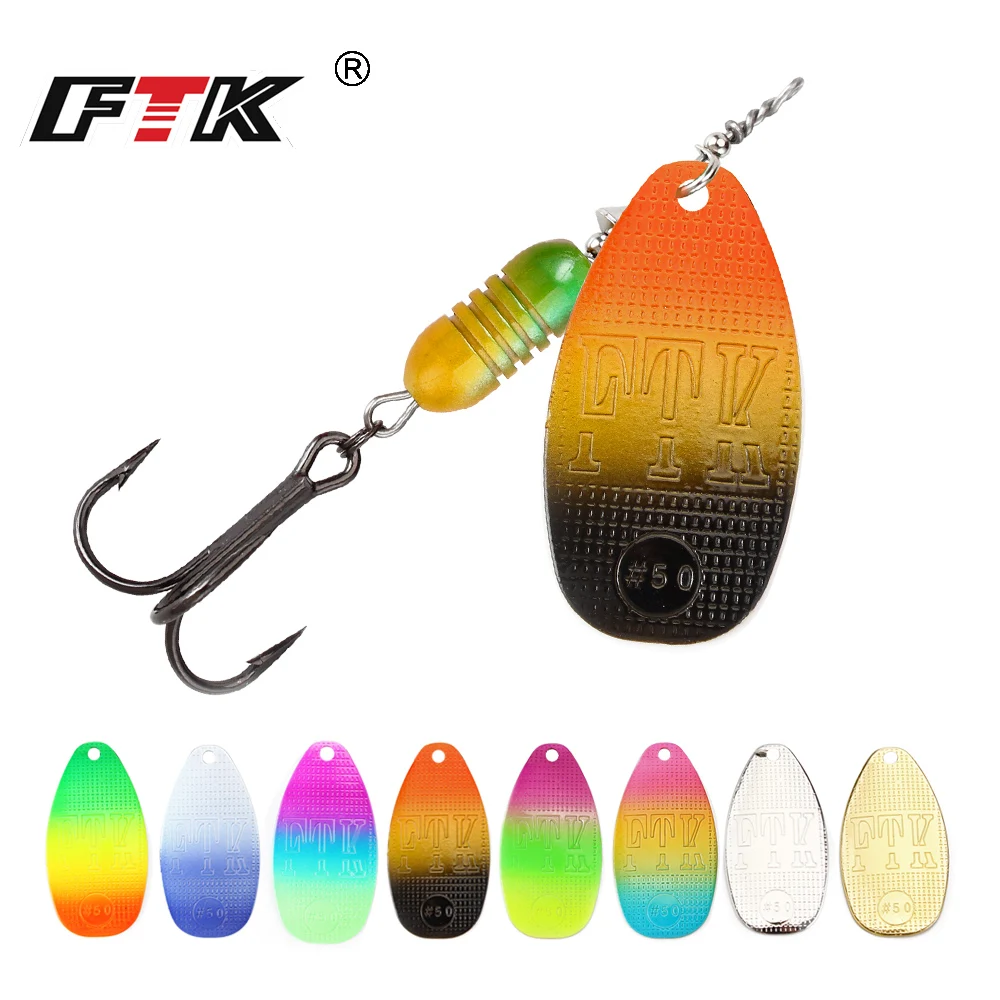 

FTK New Colorful Metal Fishing Lure Spinner Swimbait 5.8g/6.3g/10.2g/16.9g/18.8g Hard Bait Carp Treble Hook Bass Fishing Tackle