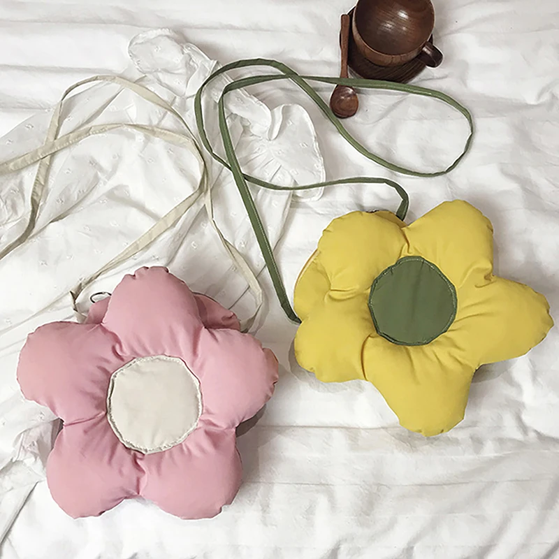 Korean Cute Sunflower Shoulder Bag Candy Color Flower Shaped Messenger Bags Crossbody Bag For Girls Gift