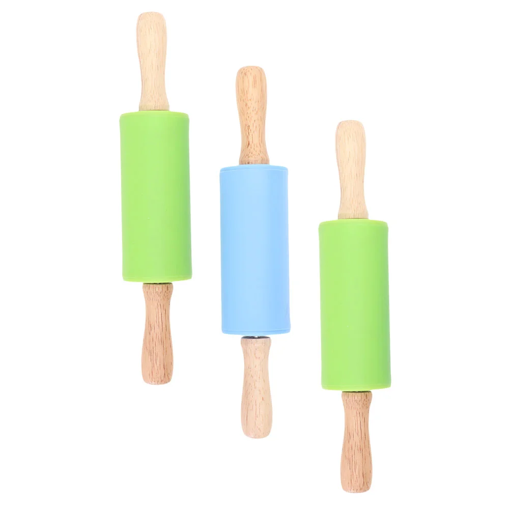 

3pcs Silicone Rolling Pin DIY Dough Roller Baking Rolling Pin Baking Supply