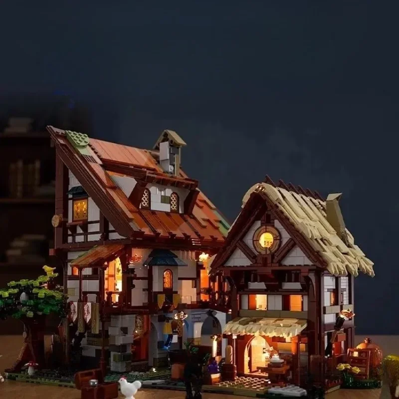 Средневековый замок модульные здания MOC FunWhole F9015 модель архитектуры