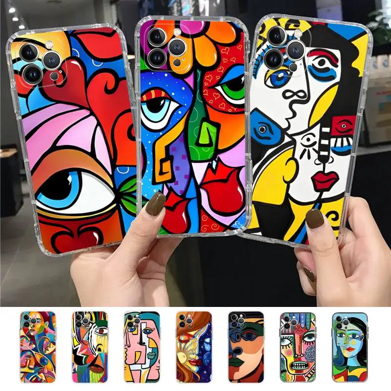 

YNDFCNB Picasso abstract A-Art P-painting Phone Case for iPhone 11 12 13 mini pro XS MAX 8 7 6 6S Plus X 5S SE 2020 XR case