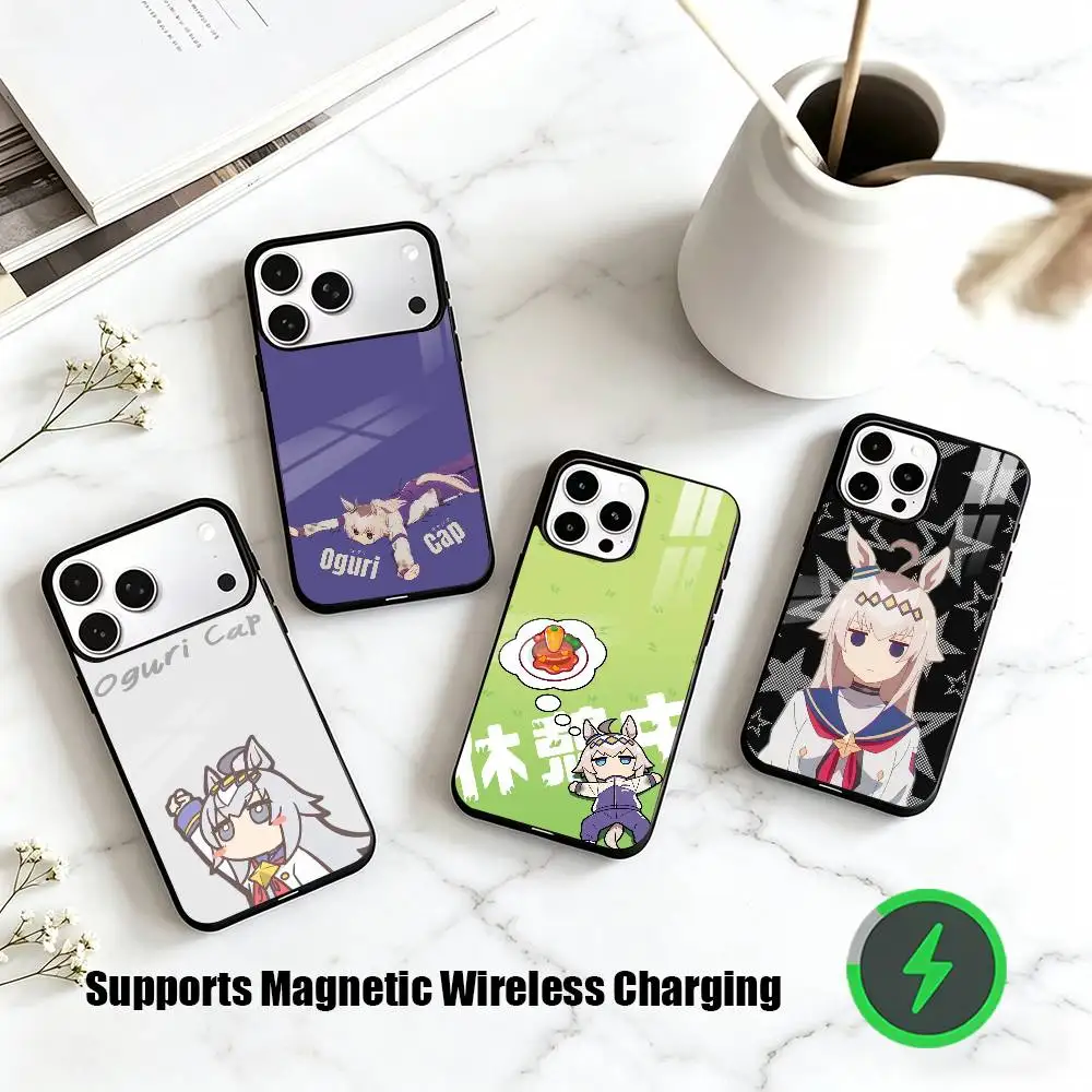 Фото Чехол для телефона O-Oguri Cap Uma Musume Cinderella Gray для iPhone 17, 16, 15, 14, 13, 12 Plus, Pro, совместимый с магнитной беспроводной зарядкой №1