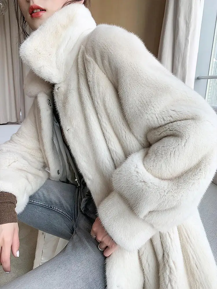 Autumn and winter new coat Women's long knee coat