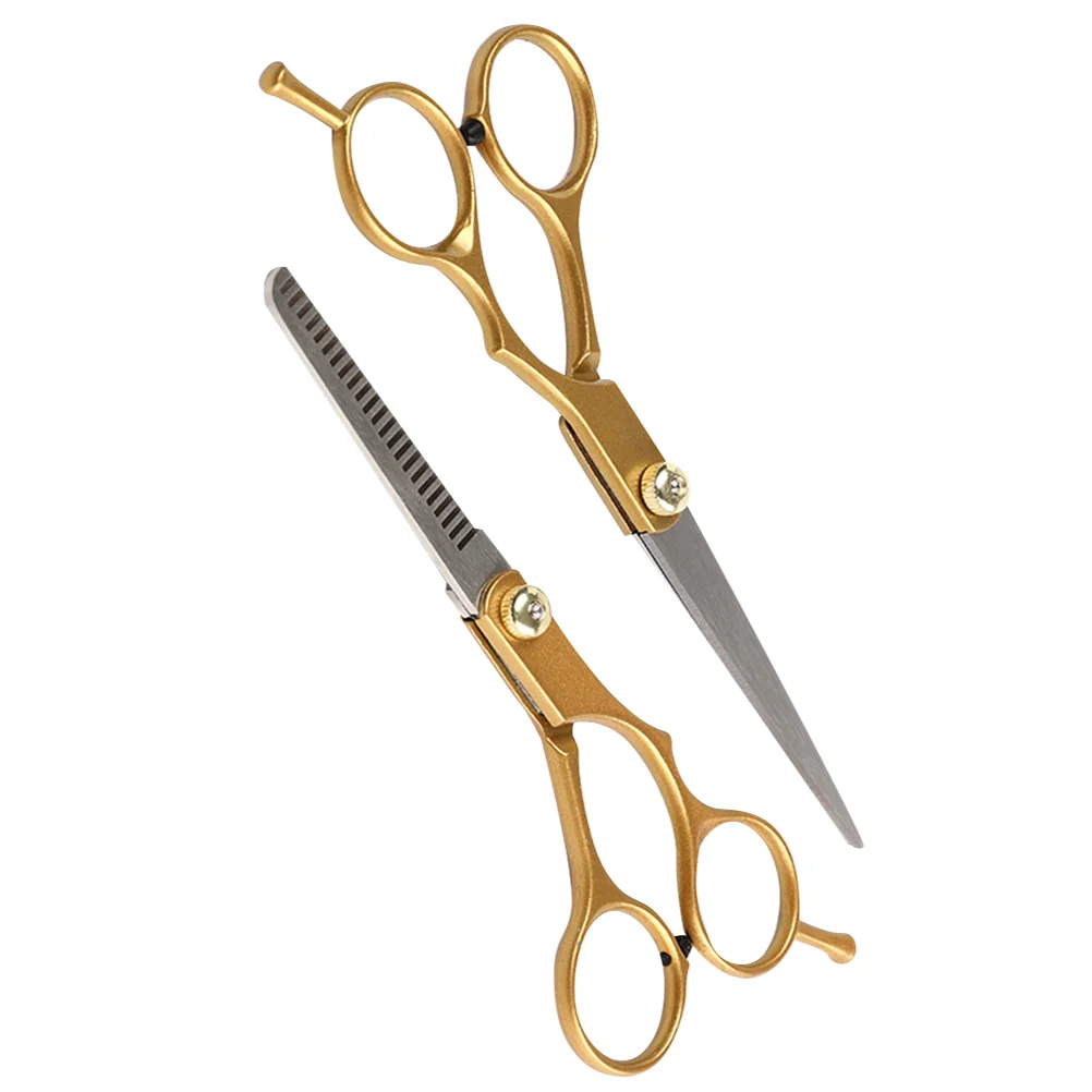 

2Pcs Haircut Shear Novel Nice Hairdressing Scissor Teeth Scissor Flat Scissor Hair Styling Trimmer