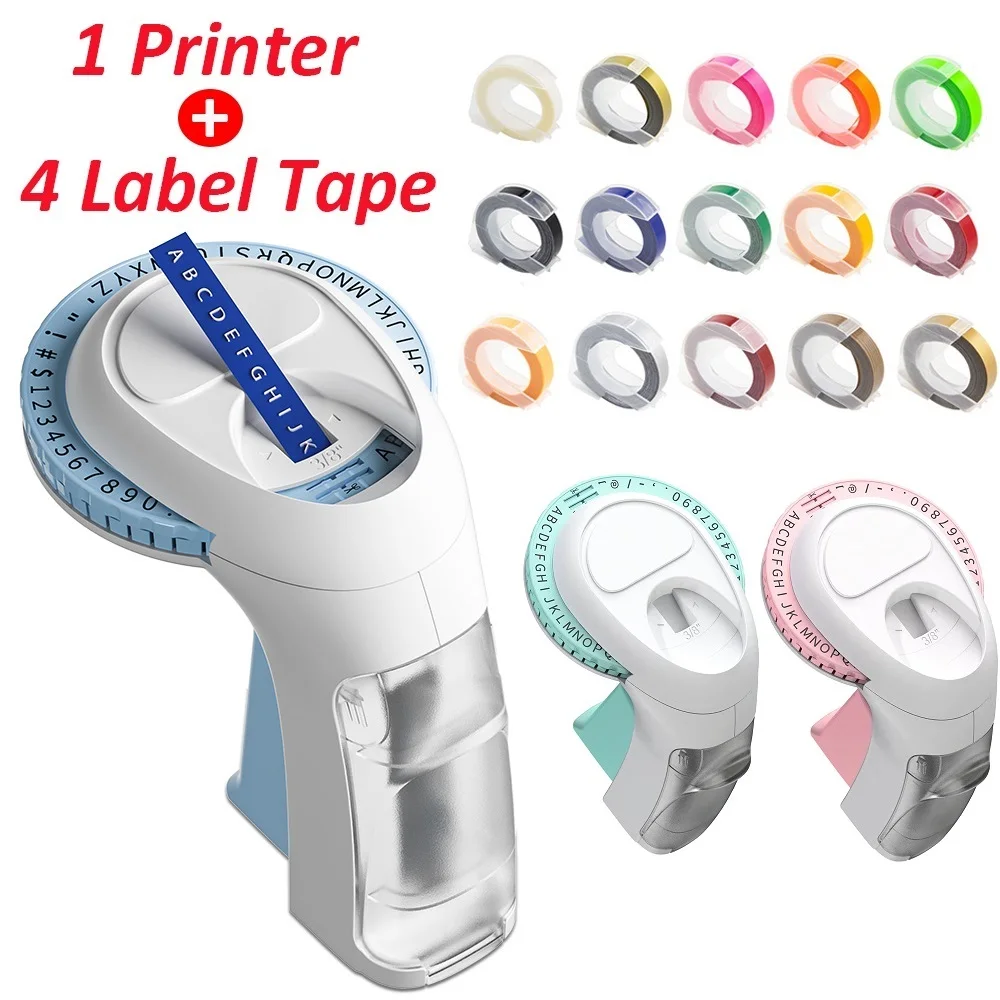 

Устройство для тиснения этикеток Omega S w/ 4 рулона, липкая пластиковая лента для этикеток