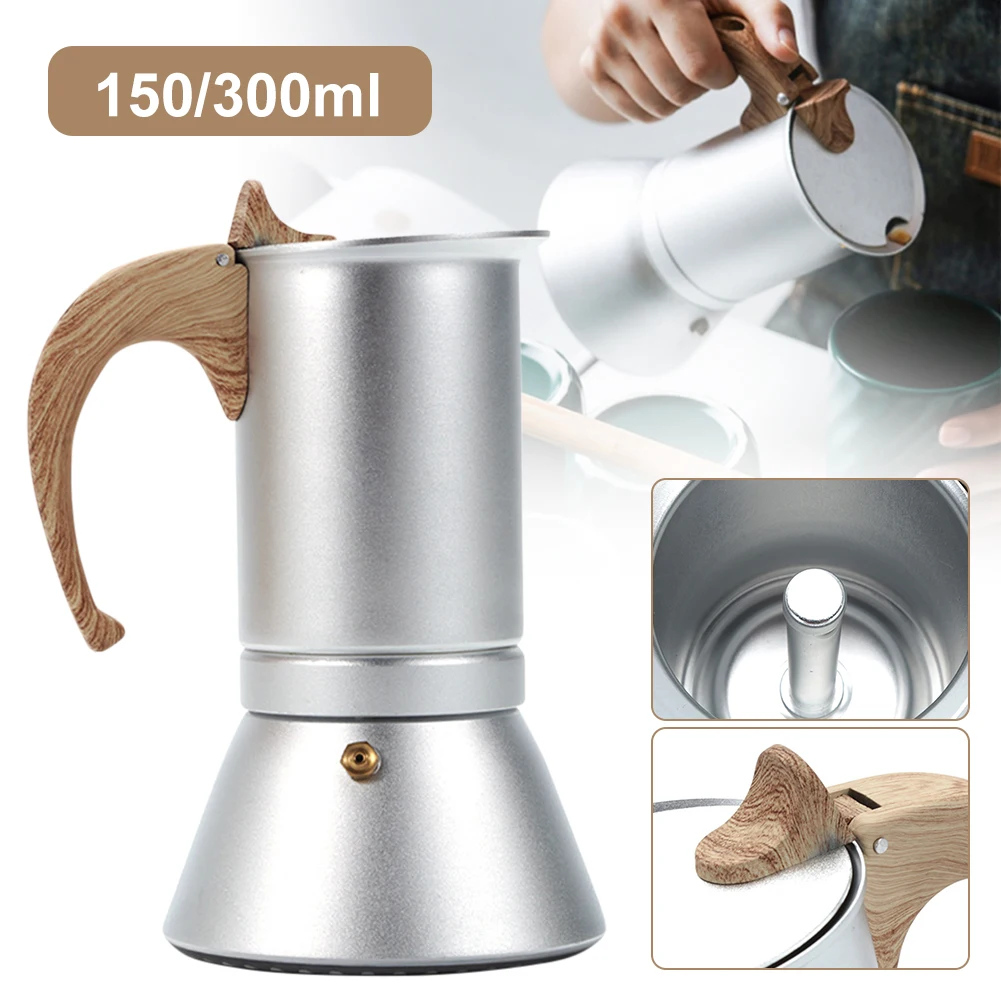 

150ml/300ml Coffee Maker Coffee Maker Moka Pot Stainless Steel Coffee Pot Induction Practical