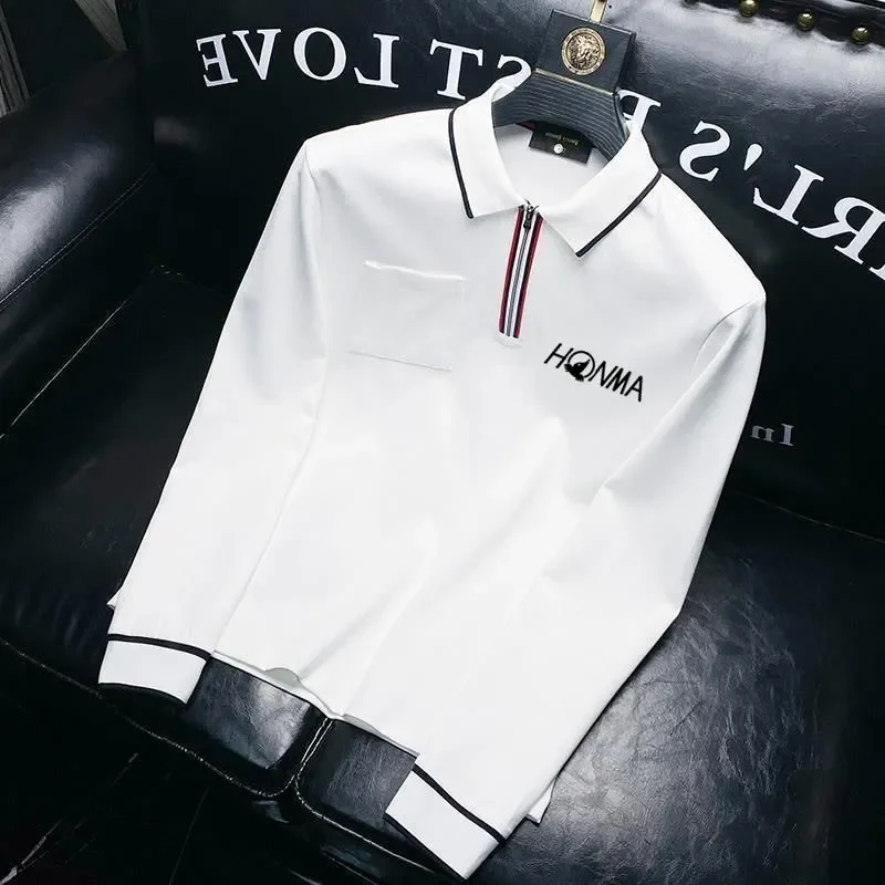 

Men's south scape golf clothing, half zip polo, long sleeve t-shirt, golf clothing, autumn, 2023