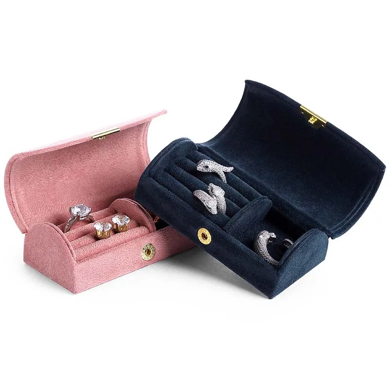 

New Arch face jewelry box high-end beaded velvet travel portable jewelry storage bag bracelet earring jewelry storage box