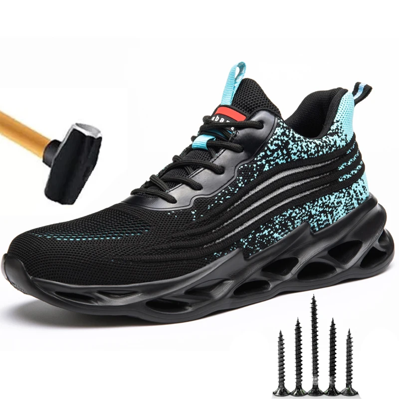 

New Safety Footwear Man Work Shoes Anti-Smashing Steel Toe Shoes Working Boots Indestructible Safety Shoes Men Work Sneakers