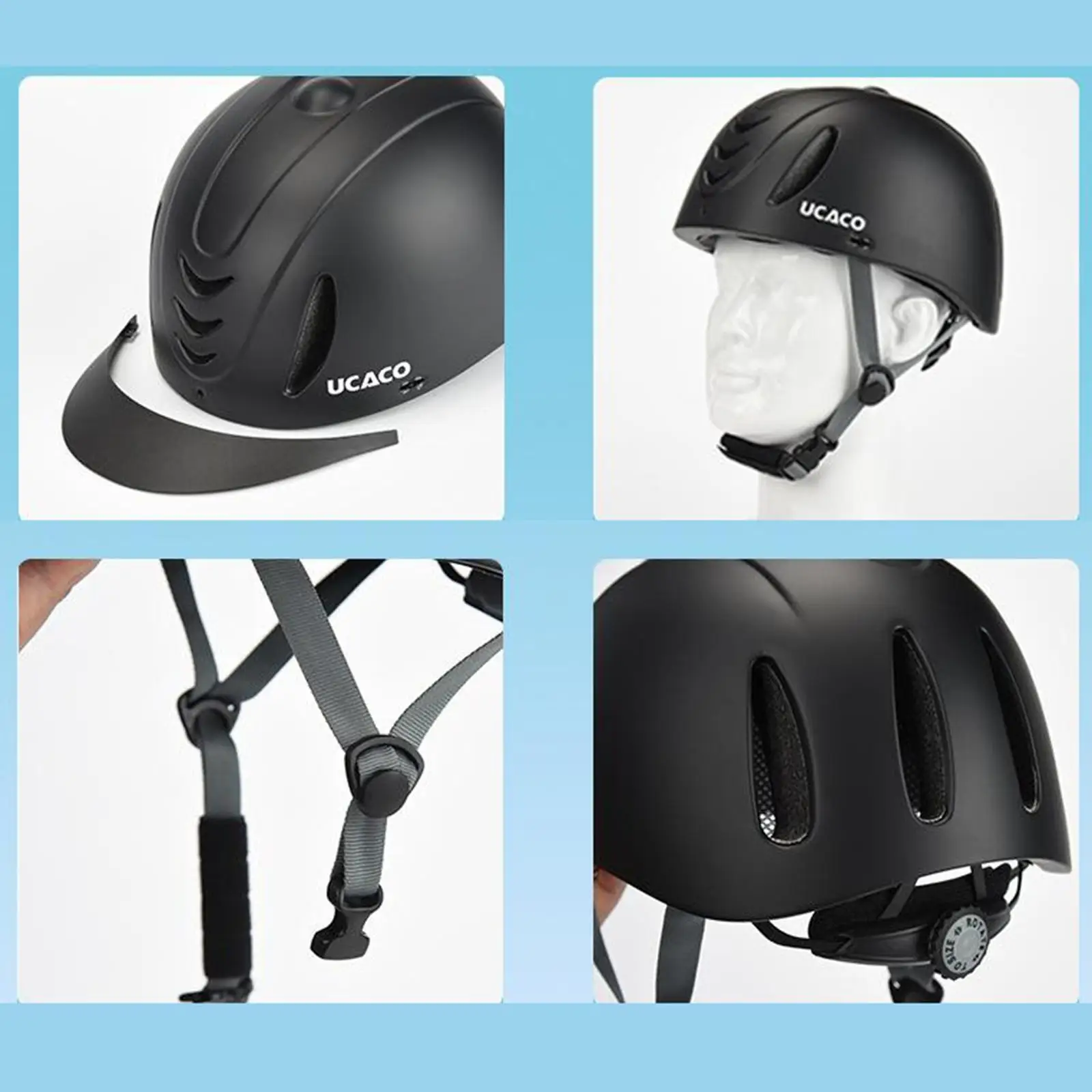 

Starter Equestrian Helmet Safety Helmet for over 13 years Old carbon black