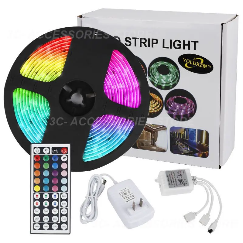 

Rgb Smart Lamp Color Changing 5050 Led Strip Lights Smart Home Neon Sign Tape Waterproof 16.4ft Light Strip Remote Control Yolux