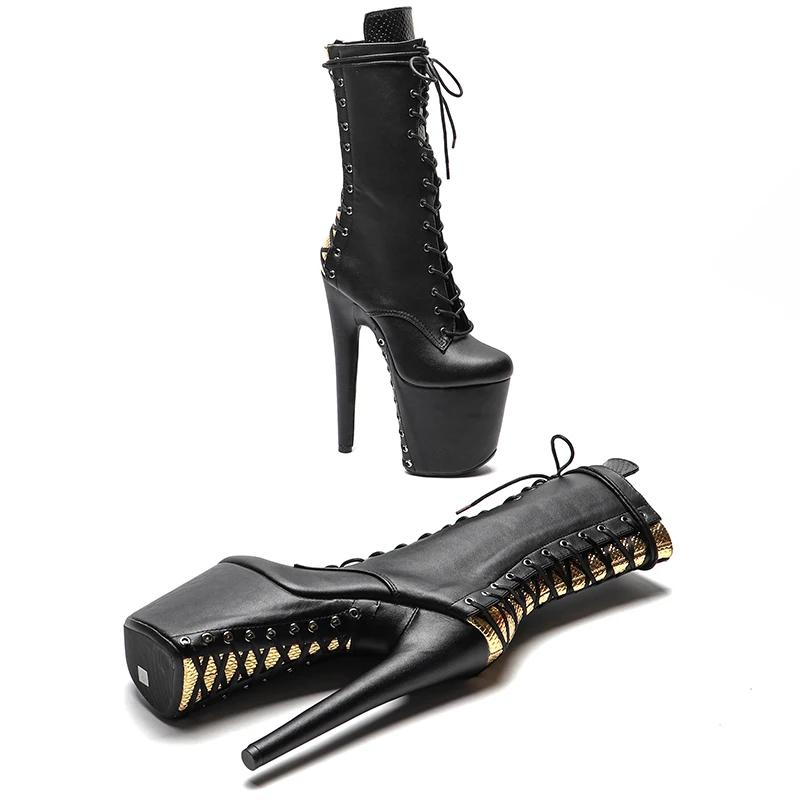 Leecabe 20CM/8Inch matte upper  boots heel platform  ankle sexy  boots model nightclub super high heel   4B