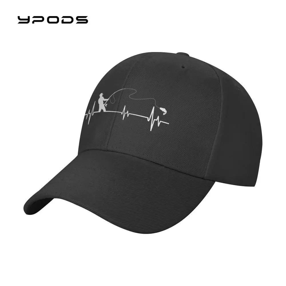 

2022 Personalized Fishing Heartbeat Baseball Cap For Men Women Adjustable Fisherman Fish Hat Sports Snapback Hats Summer Caps