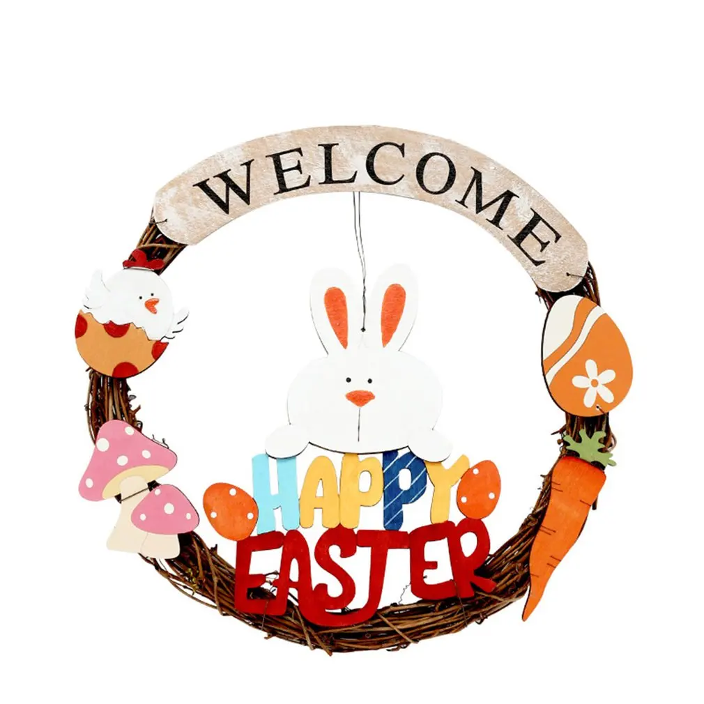 

Подвесное украшение в виде двери с алфавитом, кролик, пасхальное яйцо, кулон венок, настенное украшение для дома