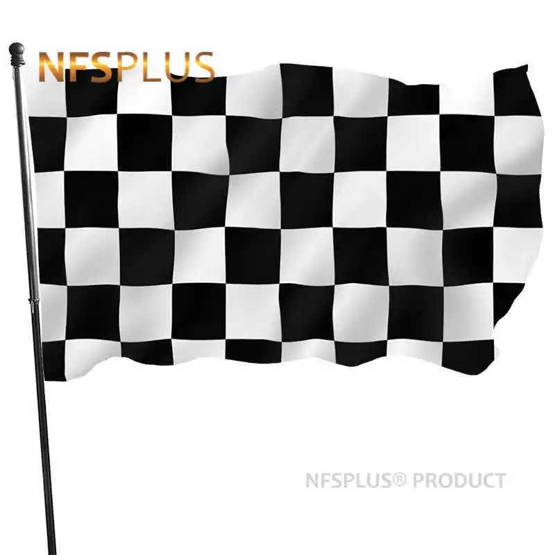 Race Checkered Flag Auto Racing 3x5 Feet Black White Chequered Printed Home Party Garden Garage Flags Banners Decoration Outdoor