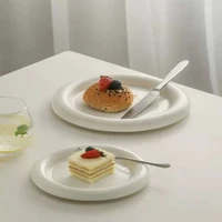 ins style household western food plate dessert ceramic breakfast plate advanced tableware round plate