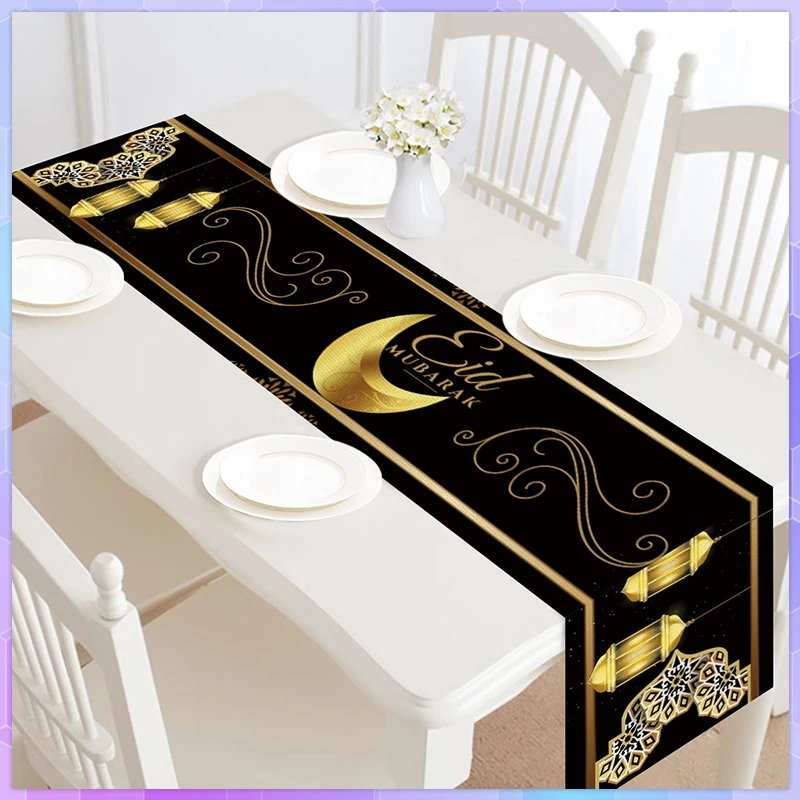 

182x30cm Eid Mubarak Table Runner Ramadan Decoration For Home Ramadan Kareem Decor Islamic Muslim Party Decor Eid Al Adha Deco