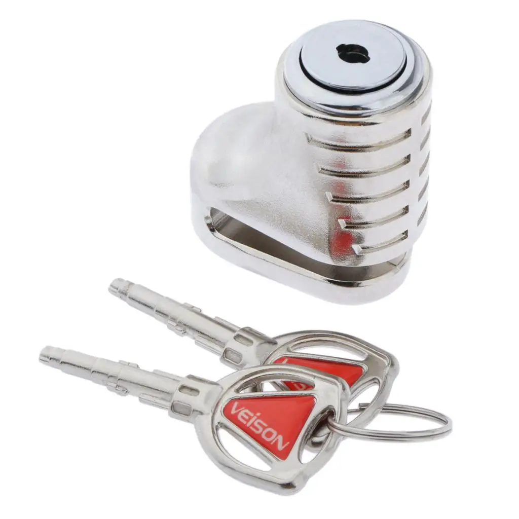 

Motorcycle Disc Brake Lock Anti-Theft for Motorcycles Scooter Moped Motorbike Cycle Bike (Silver, DX10)