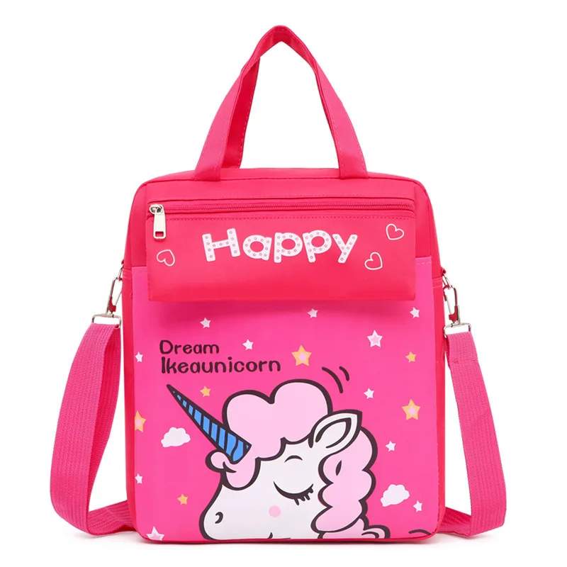 Cute Cartoon Children Unicorn Handbag Pupils Backpacks Boys Girls Homework Art Bags 2022 New Student School Shoulder Pencil Bag
