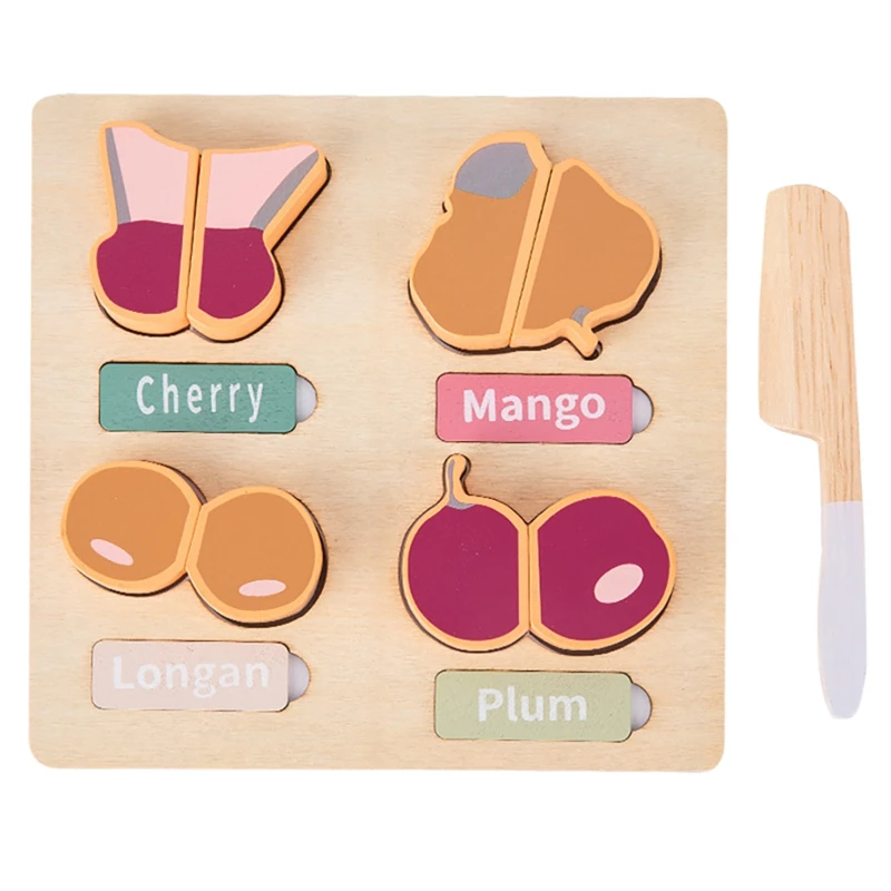 

Children's And Happy Toy Kitchen Play House Fruit And Matching Plate Cut And Cut The Magnetic Wooden Set Combination